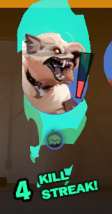 Silver in wolf form with open maw and 4 kill streak