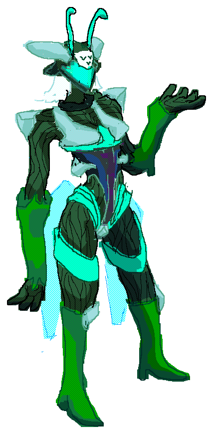 mantis with some kinda skin