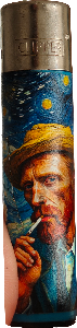 clipper with vincent van gogh smoking a durry. painted in his style